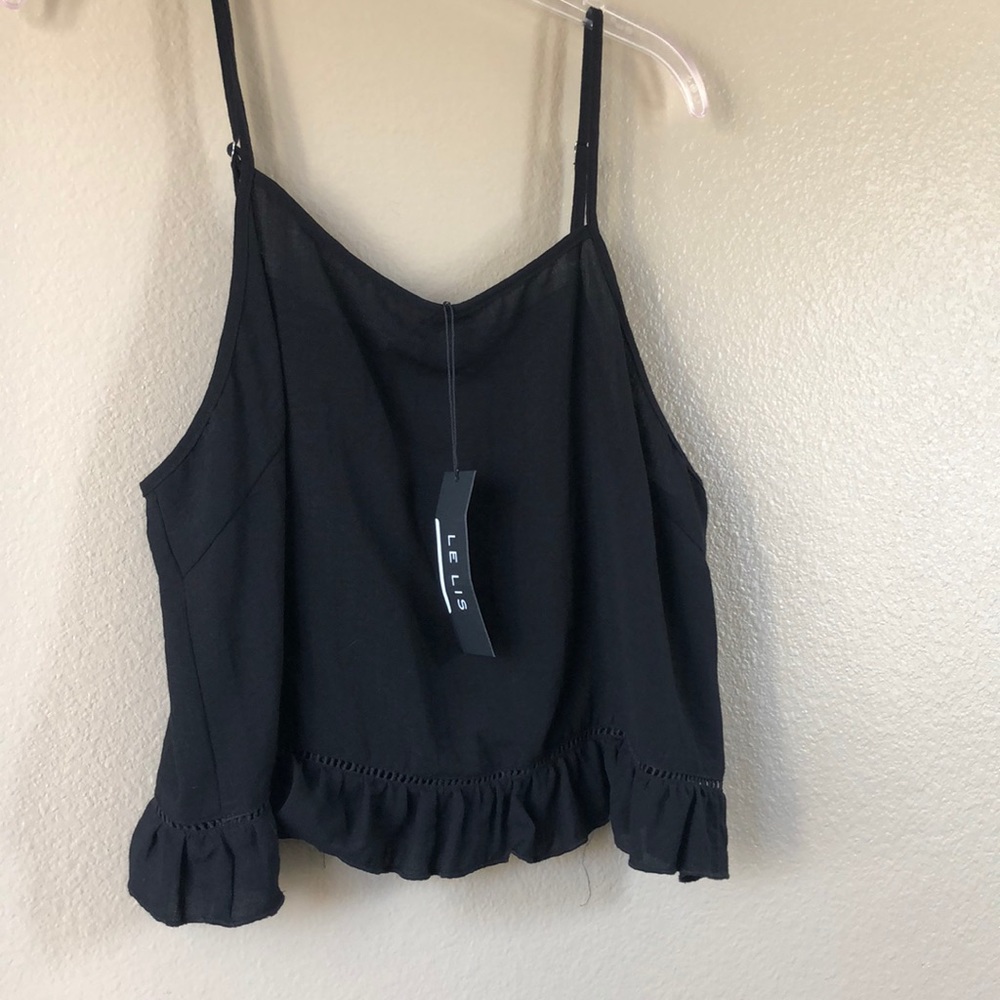 Lelis Black Tank Top/ Crop Top